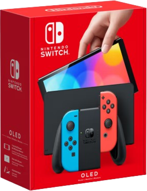 Nintendo Switch – OLED Model w Neon Red & Neon Blue Joy-Con