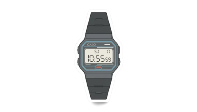 Casio Watch Sticker - Black