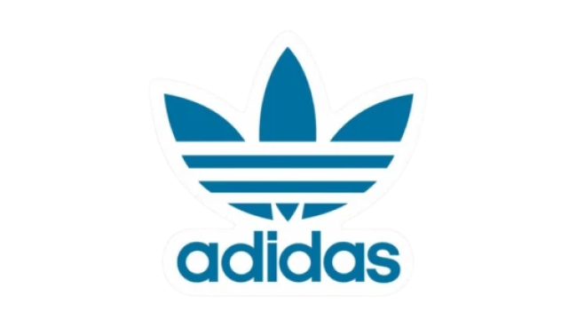 Adidas Logo Sticker - White/Blue