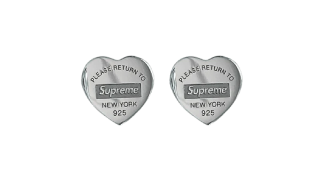 Heart Tag Stud Earrings (Set of 2)