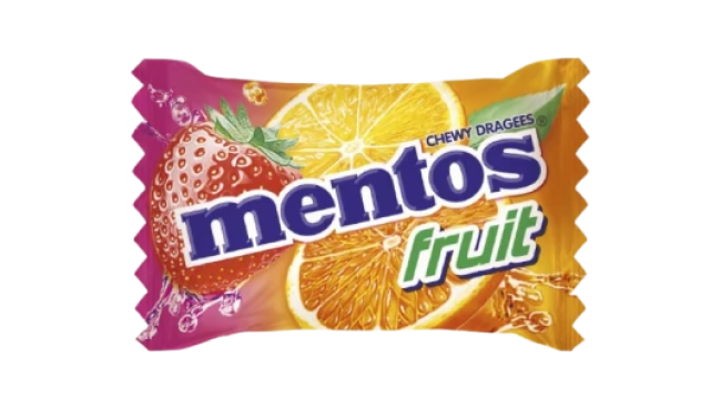 Mentos Chewy Dragee Fruit Single Candy