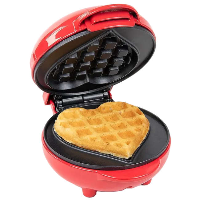 MyMini Personal Electric Heart Waffle Maker, 5-Inch Cooking Surface