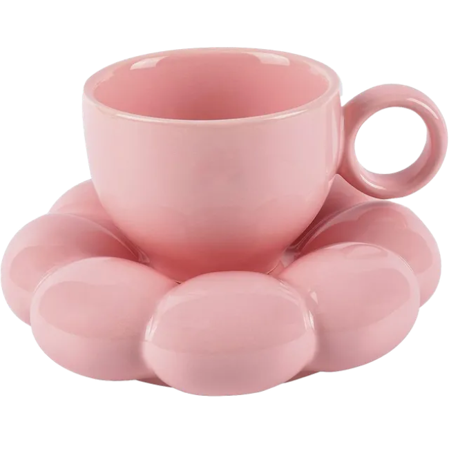 Koythin Ceramic Coffee Mug with Saucer Set, Creative Cute Cup with Sunflower Coaster